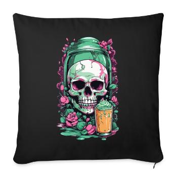 Gothic Skull Pastel Poison Halloween Design - Sofa pillowcase 17,3'' x 17,3'' (45 x 45 cm) - black - Front