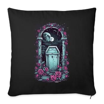 Occult Gothic Cemetery Moonlit Night Pastel Goth - Sofa pillowcase 17,3'' x 17,3'' (45 x 45 cm) - black - Front