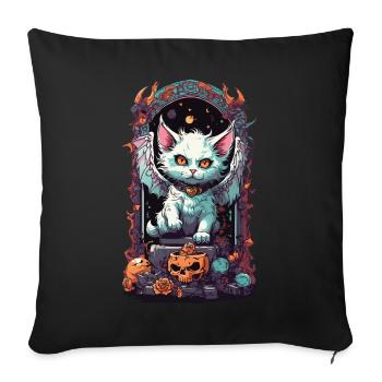 Okkulte Dämonen Katze Gothic Style - Sofakissenbezug 45 x 45 cm - Schwarz - Vorne