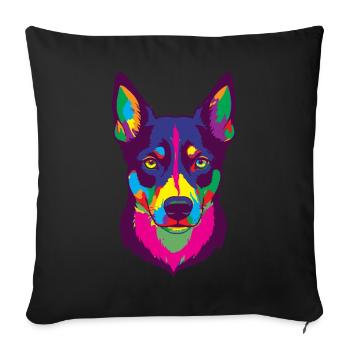 Cadeau de chien Kelpie - Housse de coussin décorative 45 x 45 cm - noir - Devant