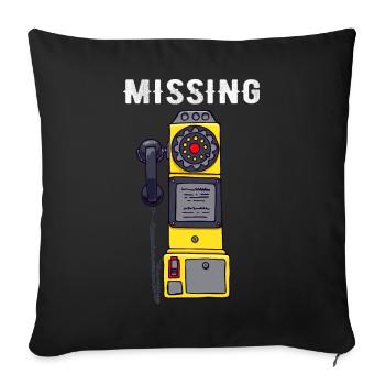 Missing Pay Phone Retro Missing Pay Phone Funny - Sofa pillowcase 17,3'' x 17,3'' (45 x 45 cm) - black - Front