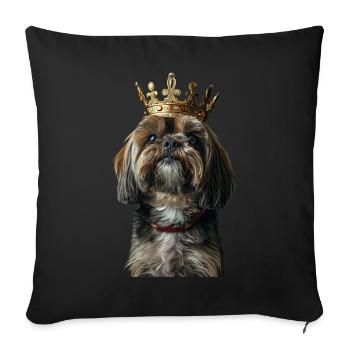 Lhasa Apso - Sofakissenbezug 45 x 45 cm - Schwarz - Vorne