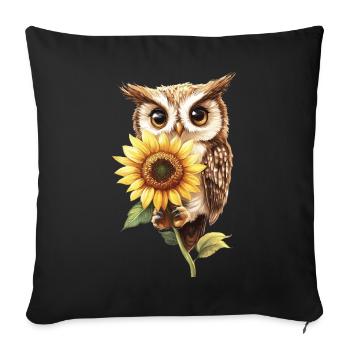 Schneeleopard - Sofakissenbezug 45 x 45 cm - Schwarz - Vorne