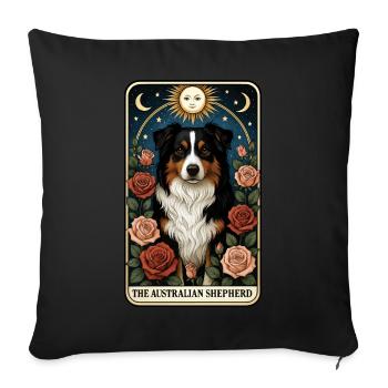 Australischer Schäferhund - Sofakissenbezug 45 x 45 cm - Schwarz - Vorne