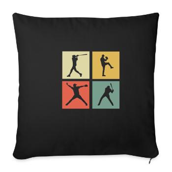 Baseball - Sofakissenbezug 45 x 45 cm - Schwarz - Vorne