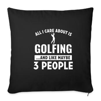 golf - Sofa pillowcase 17,3'' x 17,3'' (45 x 45 cm) - black - Front
