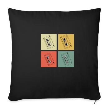 cassette - Housse de coussin décorative 45 x 45 cm - noir - Devant