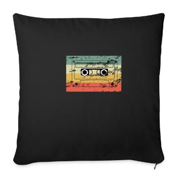 Kassette - Sofakissenbezug 45 x 45 cm - Schwarz - Vorne