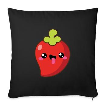 Cute paprika - Sofa pillowcase 17,3'' x 17,3'' (45 x 45 cm) - black - Front