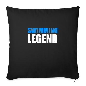 Schwimmen Legende - Sofakissenbezug 45 x 45 cm - Schwarz - Vorne