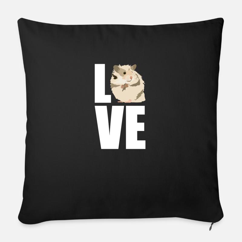 Hamster - Housse de coussin décorative 45 x 45 cm - noir