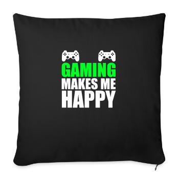 Gaming - Sofakissenbezug 45 x 45 cm - Schwarz - Vorne