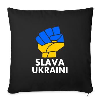 Slava ukraini - Housse de coussin décorative 45 x 45 cm - noir - Devant