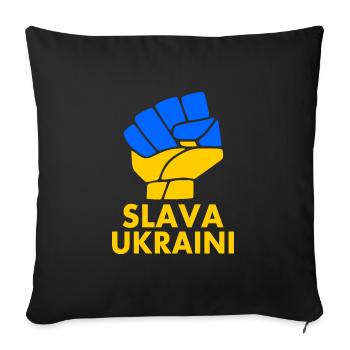 Slava ukraini - Sofa pillowcase 17,3'' x 17,3'' (45 x 45 cm) - black - Front