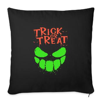 Halloween Effrayant Visage, Truc ou Gâterie - Housse de coussin décorative 45 x 45 cm - noir - Devant