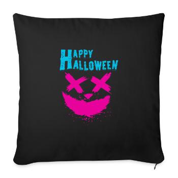Halloween Pumpkin, Happy Halloween - Sofa pillowcase 17,3'' x 17,3'' (45 x 45 cm) - black - Front