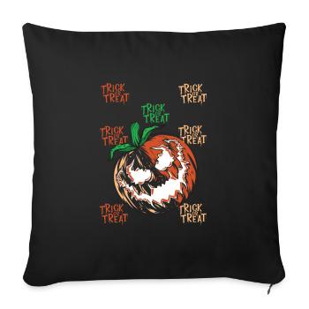Citrouille d’Halloween, truc ou friandise - Housse de coussin décorative 45 x 45 cm - noir - Devant