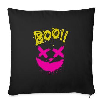 Halloween Scary Face, Boo - Housse de coussin décorative 45 x 45 cm - noir - Devant