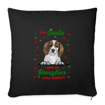 Beagler Hund Weihnachten Hunderasse - Sofakissenbezug 45 x 45 cm - Schwarz - Vorne