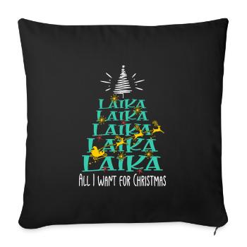 Laika Hund Weihnachten Hunderasse - Sofakissenbezug 45 x 45 cm - Schwarz - Vorne