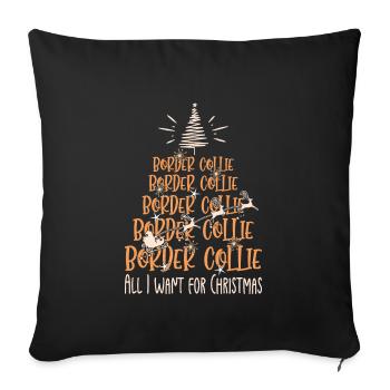 Border Collie Hund Weihnachten Hunderasse - Sofakissenbezug 45 x 45 cm - Schwarz - Vorne