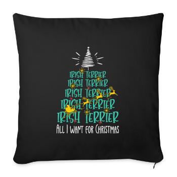 Irischer Terrier Hund Weihnachten Hunderasse - Sofakissenbezug 45 x 45 cm - Schwarz - Vorne