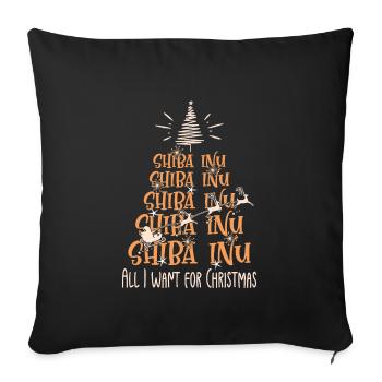 Shiba Inu Hund Weihnachten Hunderasse - Sofakissenbezug 45 x 45 cm - Schwarz - Vorne