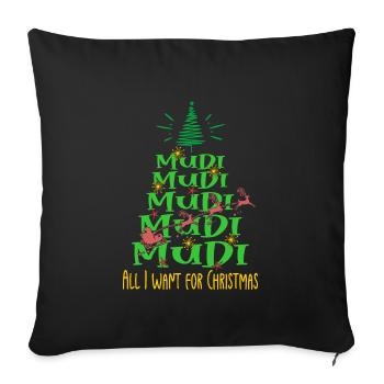 Mudi Hund Weihnachten Hunderasse - Sofakissenbezug 45 x 45 cm - Schwarz - Vorne
