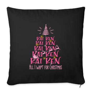 Kai Ken Hund Weihnachten Hunderasse - Sofakissenbezug 45 x 45 cm - Schwarz - Vorne