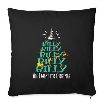 Billy Hund Weihnachten Hunderasse - Sofakissenbezug 45 x 45 cm - Schwarz - Vorne