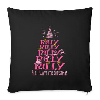 Billy Hund Weihnachten Hunderasse - Sofakissenbezug 45 x 45 cm - Schwarz - Vorne