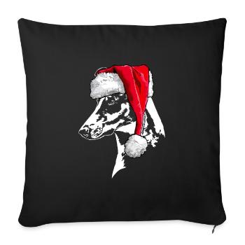 Santa SHORTHAIR COLLIE Christmas Dogs Wilsigns - Sofa pillowcase 17,3'' x 17,3'' (45 x 45 cm) - black - Front
