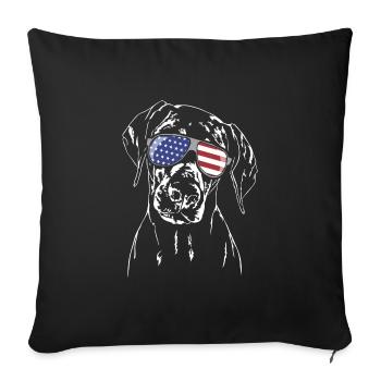 DOBERMAN Amérique Flag Dogs Wilsigns - Housse de coussin décorative 45 x 45 cm - noir - Devant