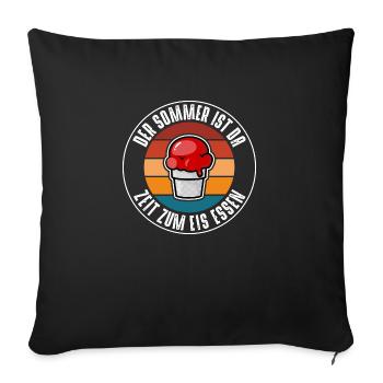 Summer is here - Sofa pillowcase 17,3'' x 17,3'' (45 x 45 cm) - black - Front
