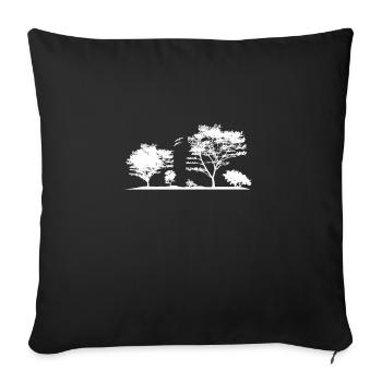 Description de la forêt - Housse de coussin décorative 45 x 45 cm - noir - Devant