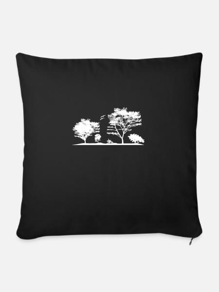 Wald Darstellung - Sofakissenbezug 45 x 45 cm - Schwarz