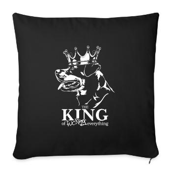 Rottweiler Roi de tout Chiens Disant - Housse de coussin décorative 45 x 45 cm - noir - Devant
