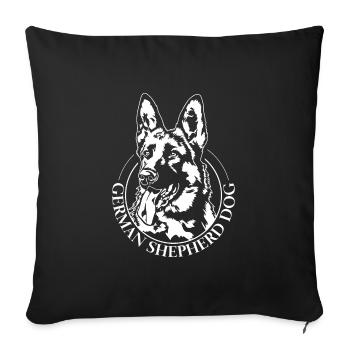GERMAN SHEPHERD DOG Portrait Hund Wilsigns - Sofa pillowcase 17,3'' x 17,3'' (45 x 45 cm) - black - Front