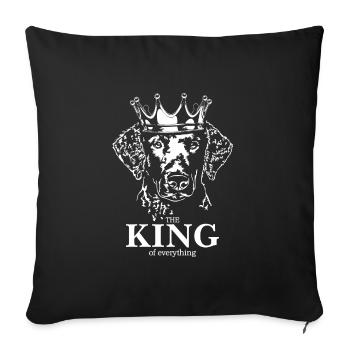 Curly Coated Retriever King everything Wilsigns - Sofakissenbezug 45 x 45 cm - Schwarz - Vorne