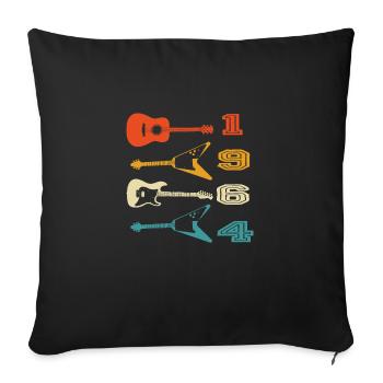 1964 Jahrgang geboren Gitarrist Gitarre Geburtstag - Sofakissenbezug 45 x 45 cm - Schwarz - Vorne
