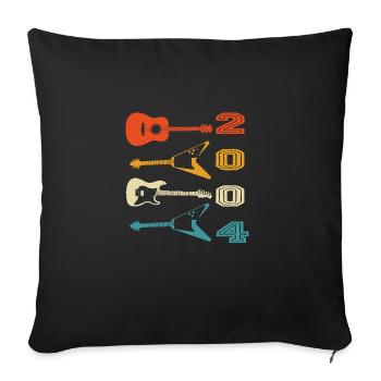 2004 Jahrgang geboren Gitarrist Gitarre Geburtstag - Sofakissenbezug 45 x 45 cm - Schwarz - Vorne