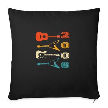 2006 Jahrgang geboren Gitarrist Gitarre Geburtstag - Sofakissenbezug 45 x 45 cm - Schwarz - Vorne