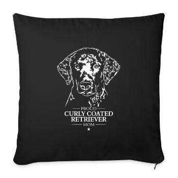 Curly Coated Retriever Mom Hunde Hund Wilsigns - Sofakissenbezug 45 x 45 cm - Schwarz - Vorne
