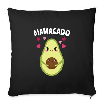 Mamacado mom mother pregnancy birth - Sofa pillowcase 17,3'' x 17,3'' (45 x 45 cm) - black - Front