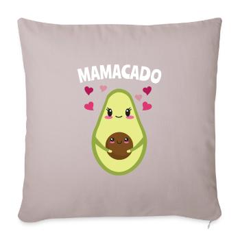 Mamacado maman mère grossesse naissance - Housse de coussin décorative 45 x 45 cm - taupe clair - Devant