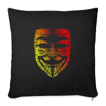 Guy Fawkes Maske - Sofakissenbezug 45 x 45 cm - Schwarz - Vorne
