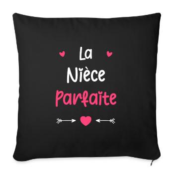 Parfaite Nièce - Housse de coussin décorative 45 x 45 cm - noir - Devant