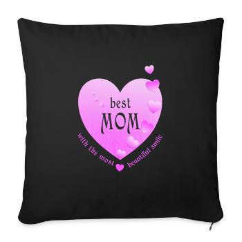 Best Mom Mommy Mother - Sofa pillowcase 17,3'' x 17,3'' (45 x 45 cm) - black - Front