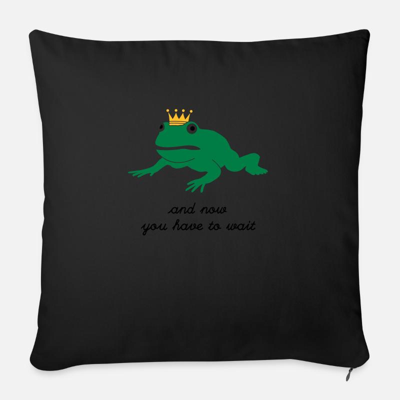 mürrischer Froschkönig - abwarten - Sofakissenbezug 45 x 45 cm - Schwarz