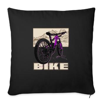 Mountain bike MTB downhill mountain bikers - Sofa pillowcase 17,3'' x 17,3'' (45 x 45 cm) - black - Front